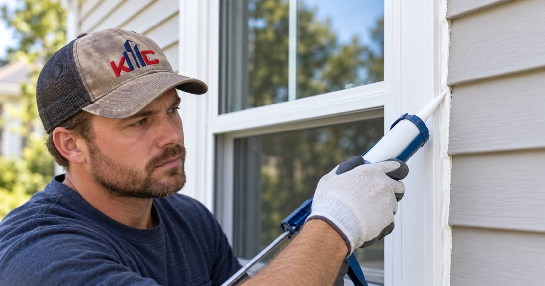 Kavlan employee caulking